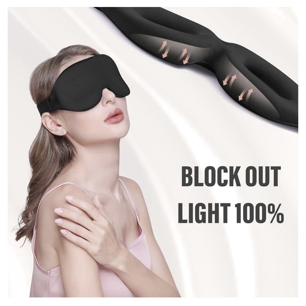 YIVIEW Sleeping Eye Masks 2pcs-Complete Light Blocking 3D Sleeping Eye Masks - Picture 2 of 10